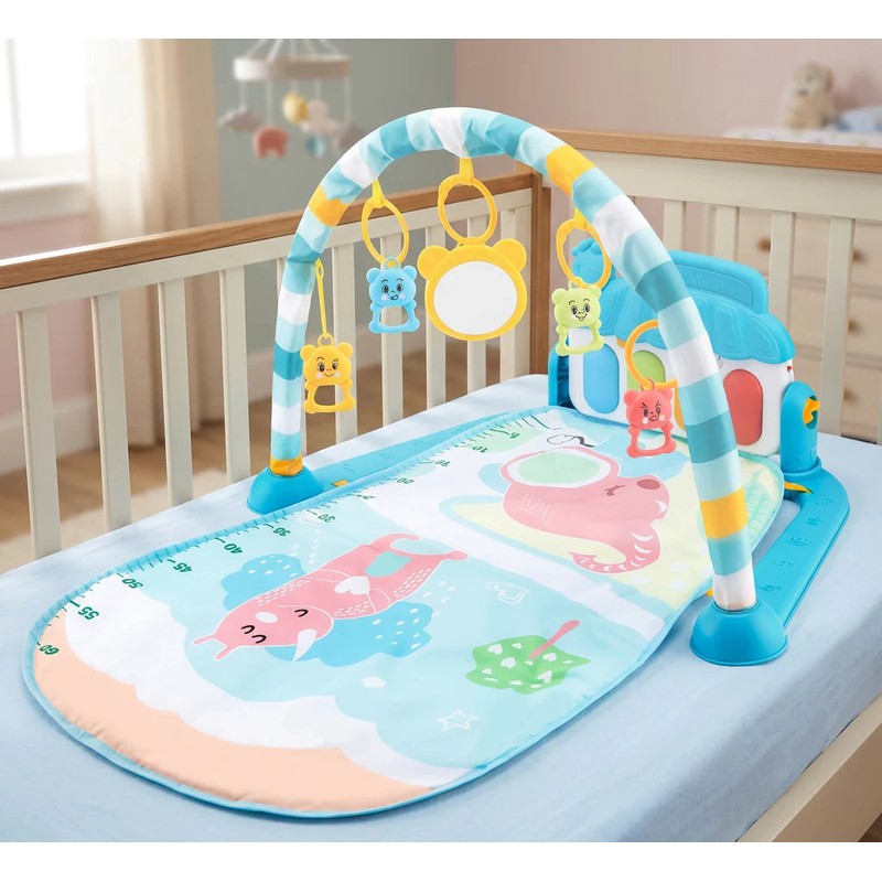 Baby Activity Play Mat with Piano Gym and Multi-Sensory Arch