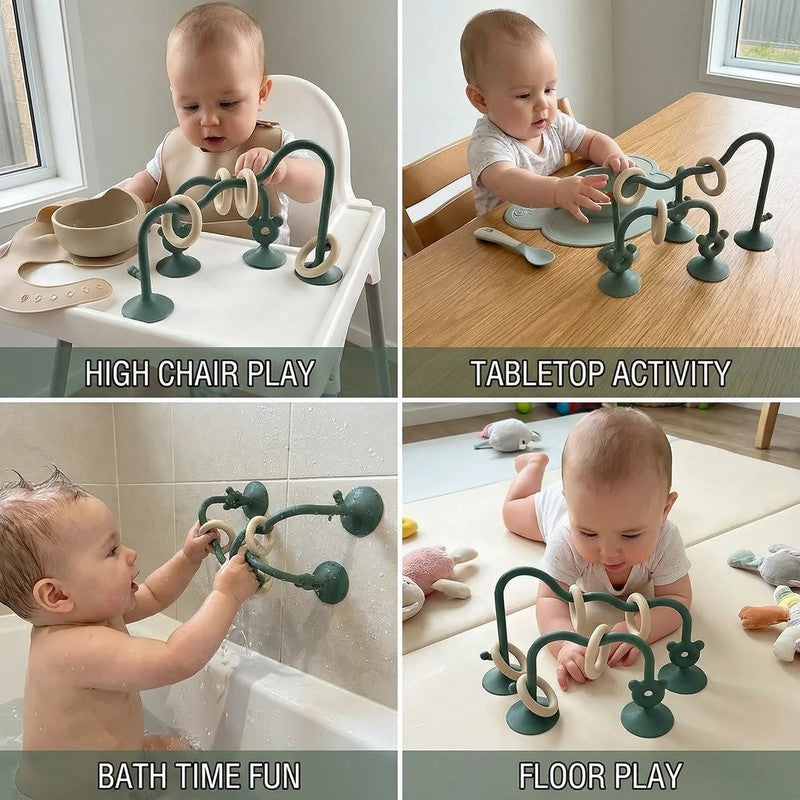 Baby Activity Toy with Suction Base - Flexible Looping Arms