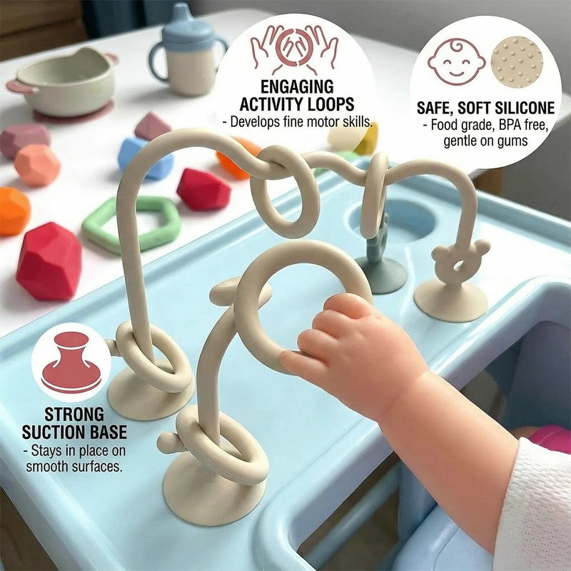 Baby Activity Toy with Suction Base - Flexible Looping Arms