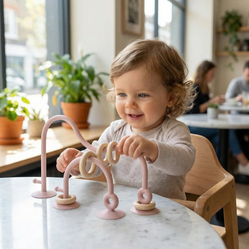 Baby Activity Toy with Suction Base - Flexible Looping Arms