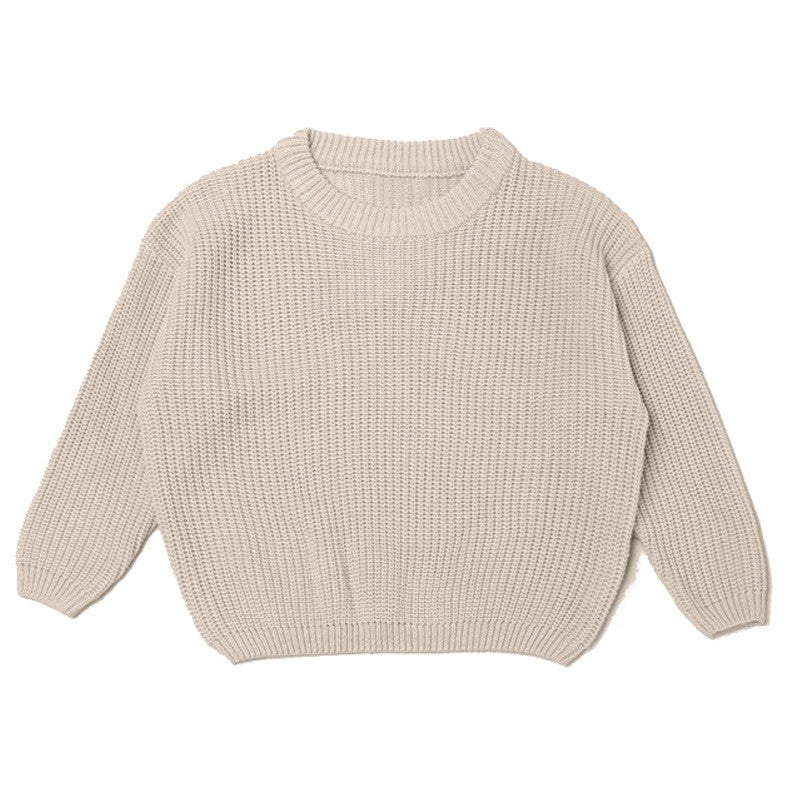 Baby and Toddler Embroidered Round Neck Pullover with Ribbed Detailing