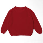 Baby and Toddler Embroidered Round Neck Pullover with Ribbed Detailing