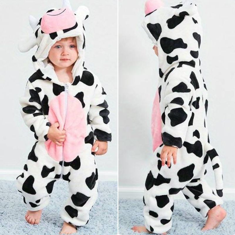 Baby Animal Costume Onesie - Loose Fit Hooded Romper