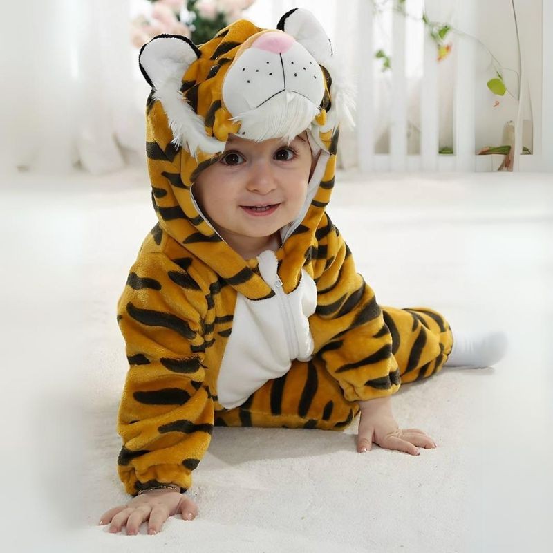 Baby Animal Costume Onesie - Loose Fit Hooded Romper