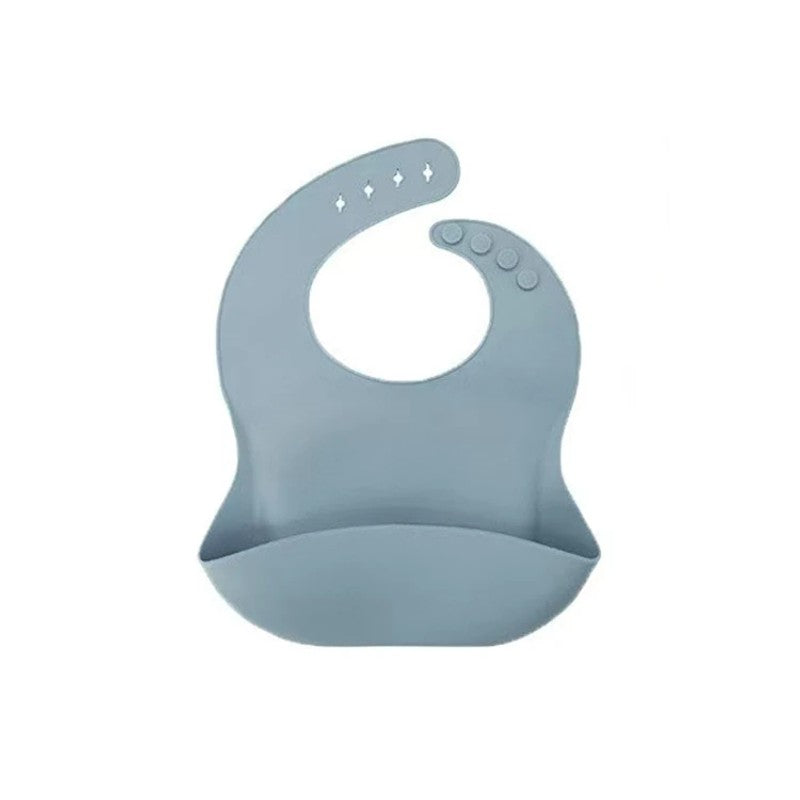 Baby Bib - Silicone Adjustable Neck with Food-Catch Pocket