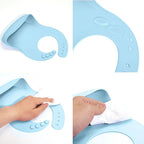 Baby Bib - Silicone Adjustable Neck with Food-Catch Pocket