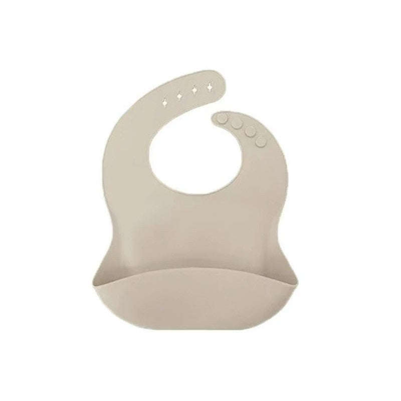 Baby Bib - Silicone Adjustable Neck with Food-Catch Pocket