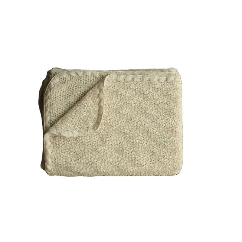 Baby Blanket - Open-Knit with Decorative Border