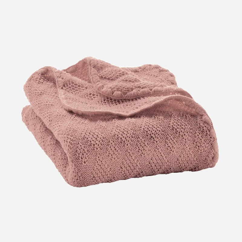 Baby Blanket - Open-Knit with Decorative Border
