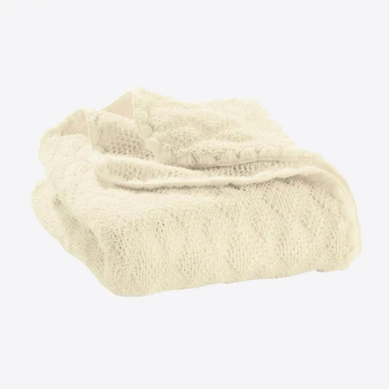 Baby Blanket - Open-Knit with Decorative Border