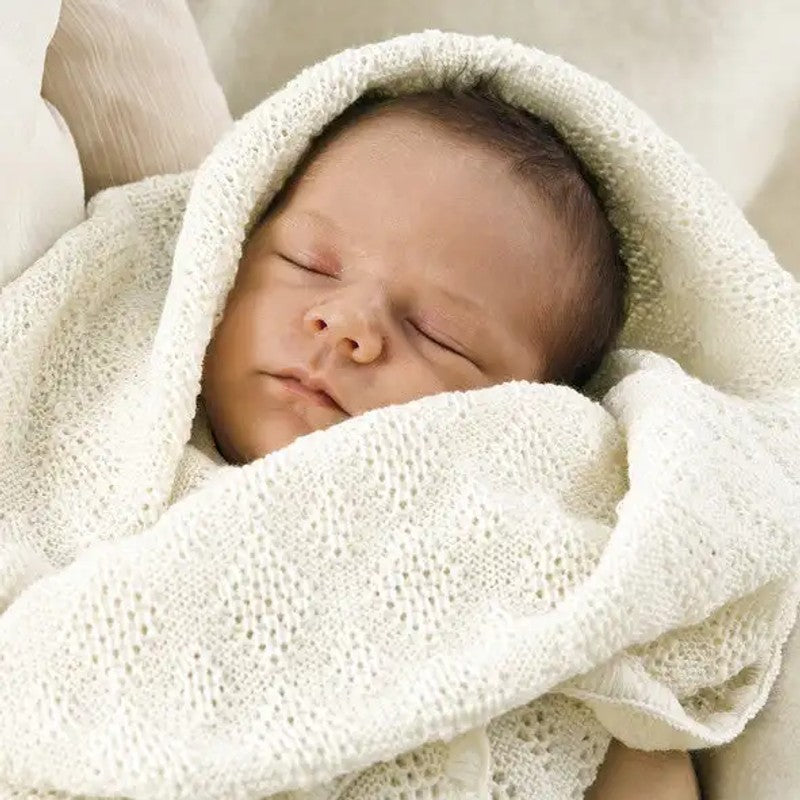 Baby Blanket - Open-Knit with Decorative Border