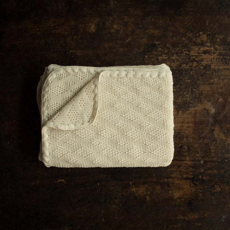 Baby Blanket - Open-Knit with Decorative Border