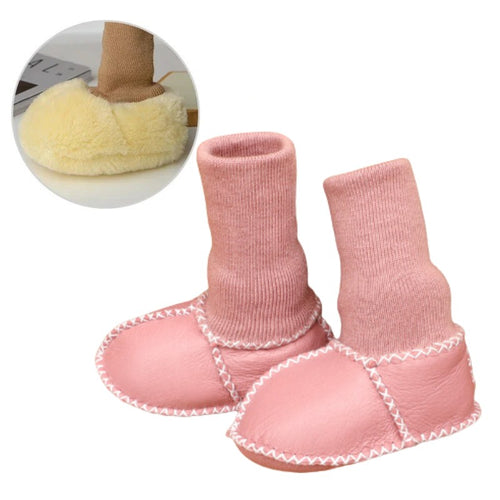Baby Booties - Knitted Cuff with Anti-Slip Sole