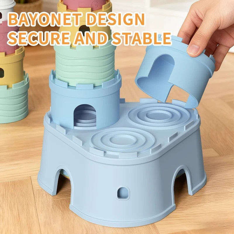 Baby Castle Stacking Blocks Set - Pastel Color Variants