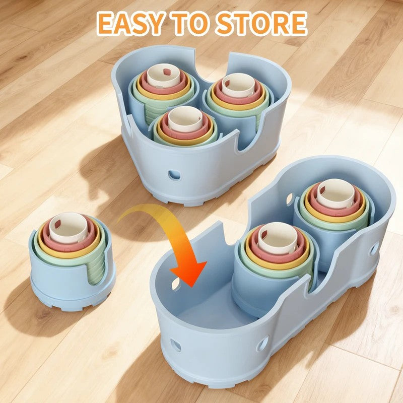 Baby Castle Stacking Blocks Set - Pastel Color Variants