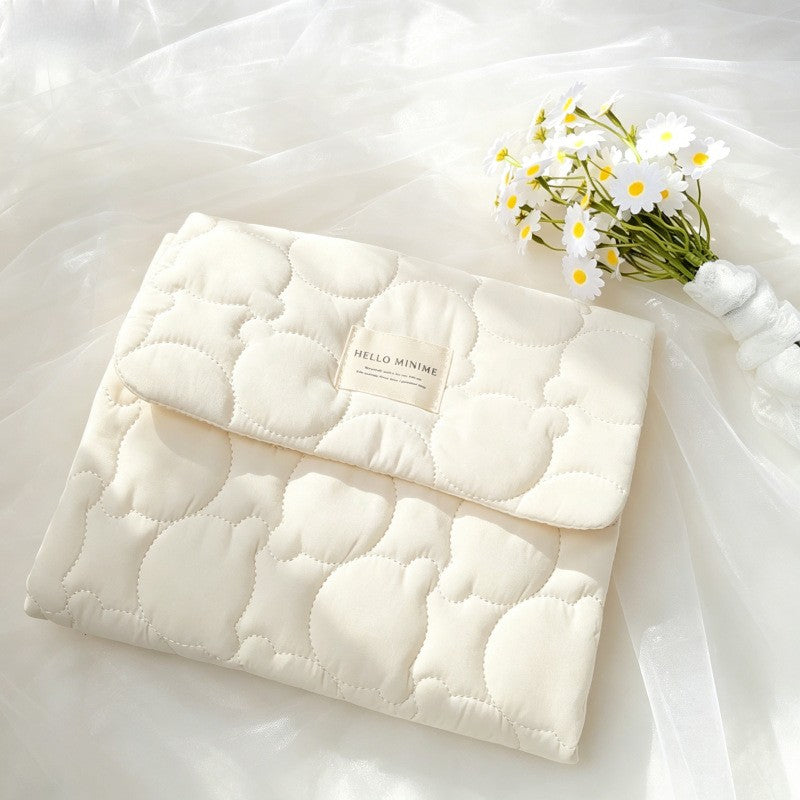 Baby Changing Mat with Storage Bag - Heart Quilted
