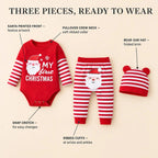 Baby Christmas Set - Long Sleeve Bodysuit and Striped Trousers