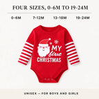 Baby Christmas Set - Long Sleeve Bodysuit and Striped Trousers