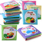 Baby Cloth Book Set - Cartoon Illustration with Photo Inserts