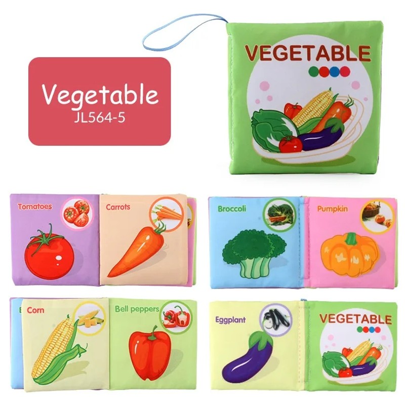 Baby Cloth Book Set - Cartoon Illustration with Photo Inserts