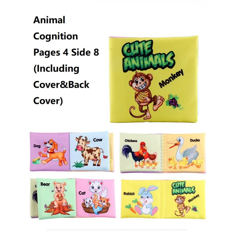 Baby Cloth Book Set - Cartoon Illustration with Photo Inserts