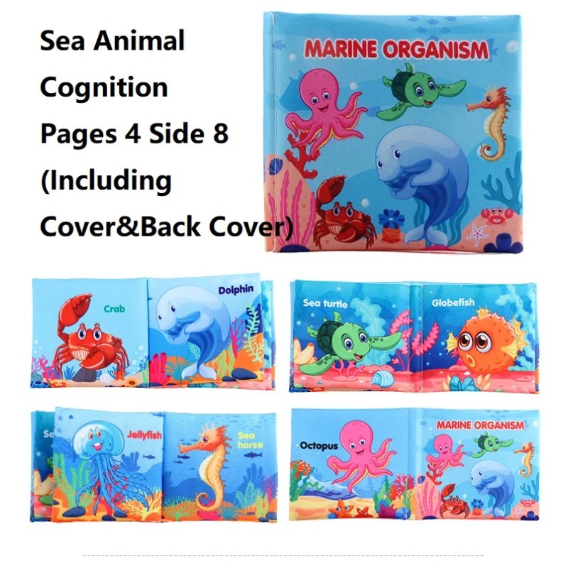 Baby Cloth Book Set - Cartoon Illustration with Photo Inserts