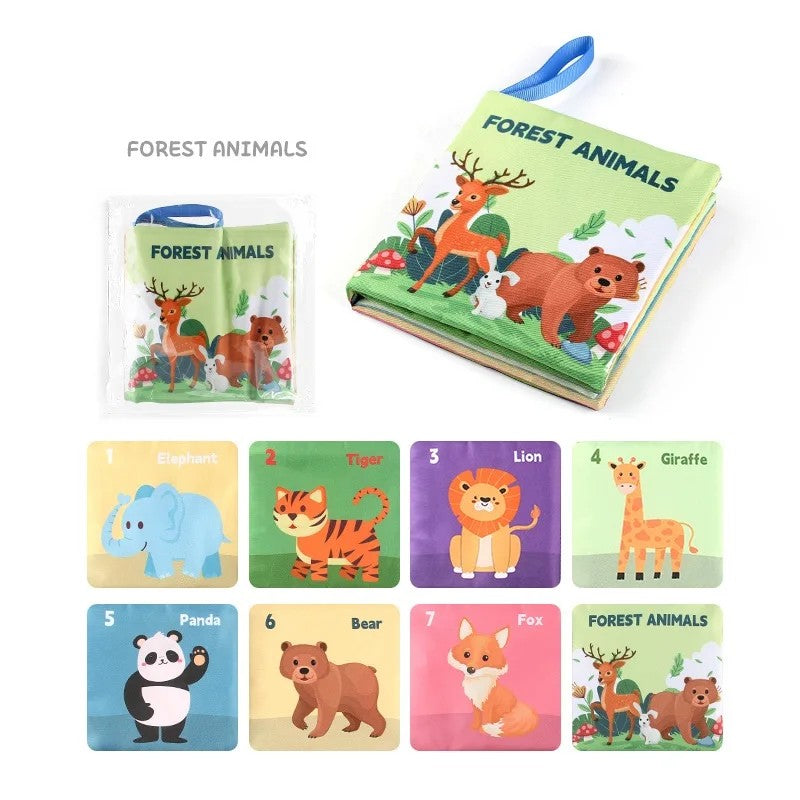 Baby Cloth Book Set - Cartoon Illustration with Photo Inserts