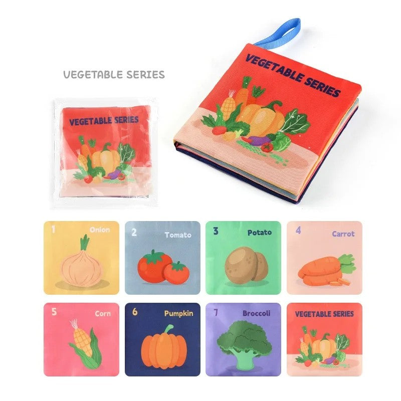 Baby Cloth Book Set - Cartoon Illustration with Photo Inserts