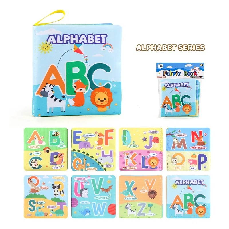 Baby Cloth Book Set - Cartoon Illustration with Photo Inserts