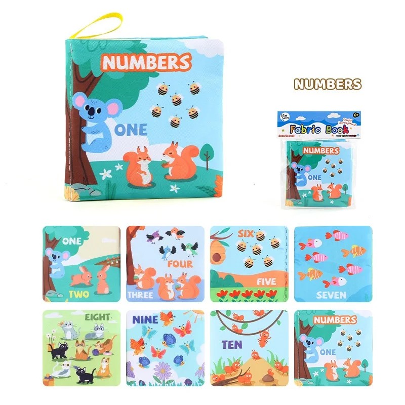 Baby Cloth Book Set - Cartoon Illustration with Photo Inserts