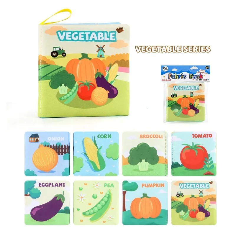 Baby Cloth Book Set - Cartoon Illustration with Photo Inserts