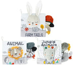 Baby Cloth Book with 3D Plush Animal Faces