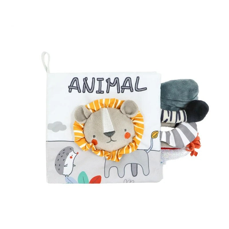 Baby Cloth Book with 3D Plush Animal Faces