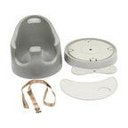 Baby Floor Seat 3-in-1 Oval Feeding Chair with Tray and Rotating Base