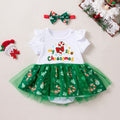 Baby Girls' Christmas Romper Skirt Suit with Headband - Two-Piece Set Skirt