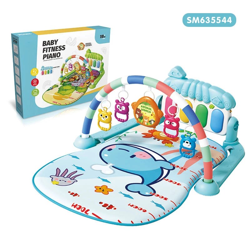 Baby Gym Play Mat with Piano and Activity Arch - Multicolour
