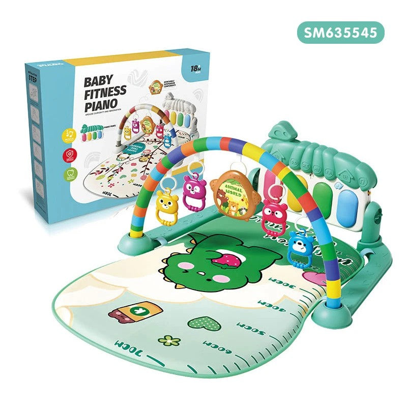 Baby Gym Play Mat with Piano and Activity Arch - Multicolour