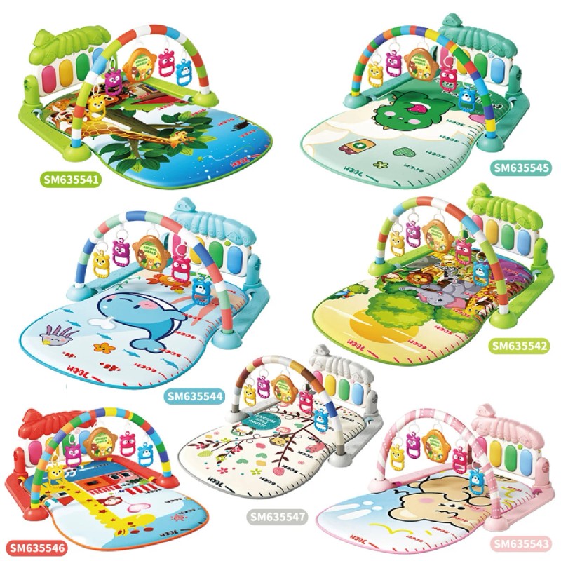 Baby Gym Play Mat with Piano and Activity Arch - Multicolour