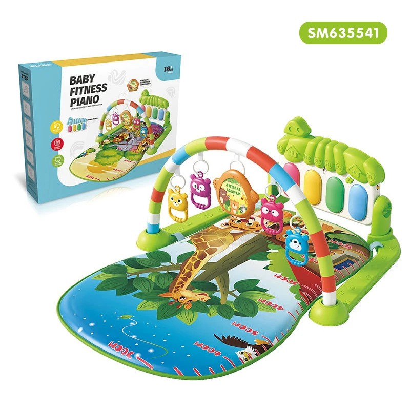Baby Gym Play Mat with Piano and Activity Arch - Multicolour