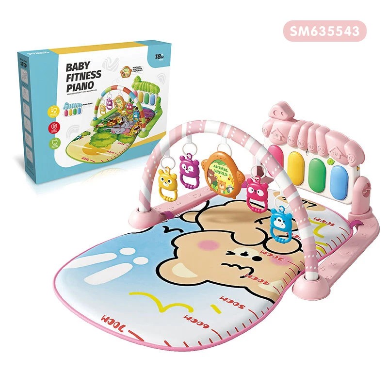 Baby Gym Play Mat with Piano and Activity Arch - Multicolour