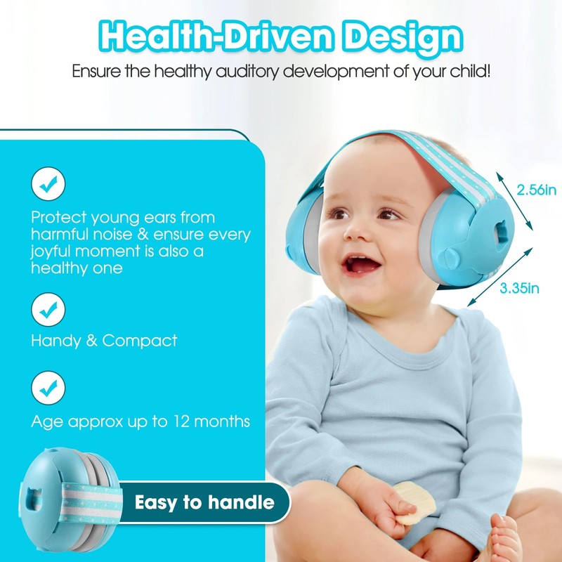 Baby Hearing Protection Earmuffs - Adjustable Headband