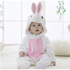 Baby Hooded Animal Onesie - Full-Body Romper with 3D Details