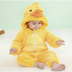 Baby Hooded Animal Onesie - Full-Body Romper with 3D Details