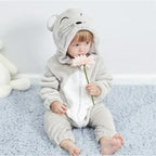 Baby Hooded Animal Onesie - Full-Body Romper with 3D Details
