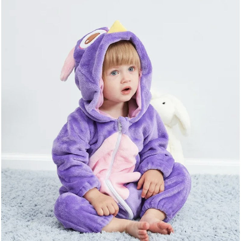 Baby Hooded Animal Onesie - Full-Body Romper with 3D Details