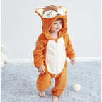 Baby Hooded Animal Onesie - Full-Body Romper with 3D Details