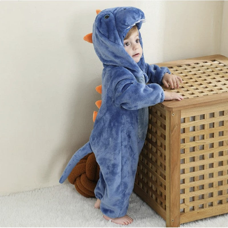 Baby Hooded Animal Onesie - Full-Body Romper with 3D Details