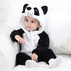 Baby Hooded Animal Onesie - Full-Body Romper with 3D Details
