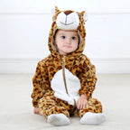Baby Hooded Animal Onesie - Full-Body Romper with 3D Details