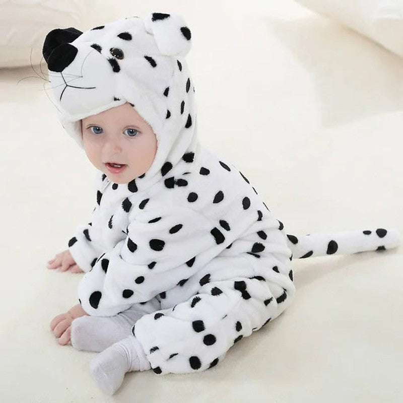 Baby Hooded Animal Onesie - Full-Body Romper with 3D Details